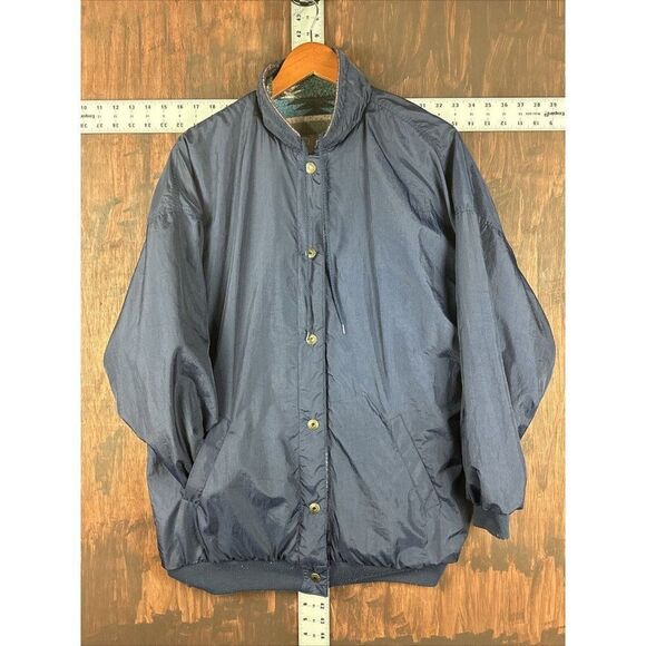 BRAETAN AZTEC SOUTHWESTERN REVERSIBLE COAT RAIN JACKET NAVY MENS LARGE NO TAG - Picture 8 of 9